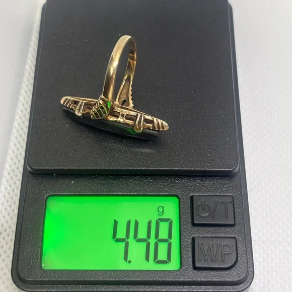 Vintage 10K Yellow Gold Hematite ‘Alaskan Diamond’ Ring, size 6 - Picture 6 of 10